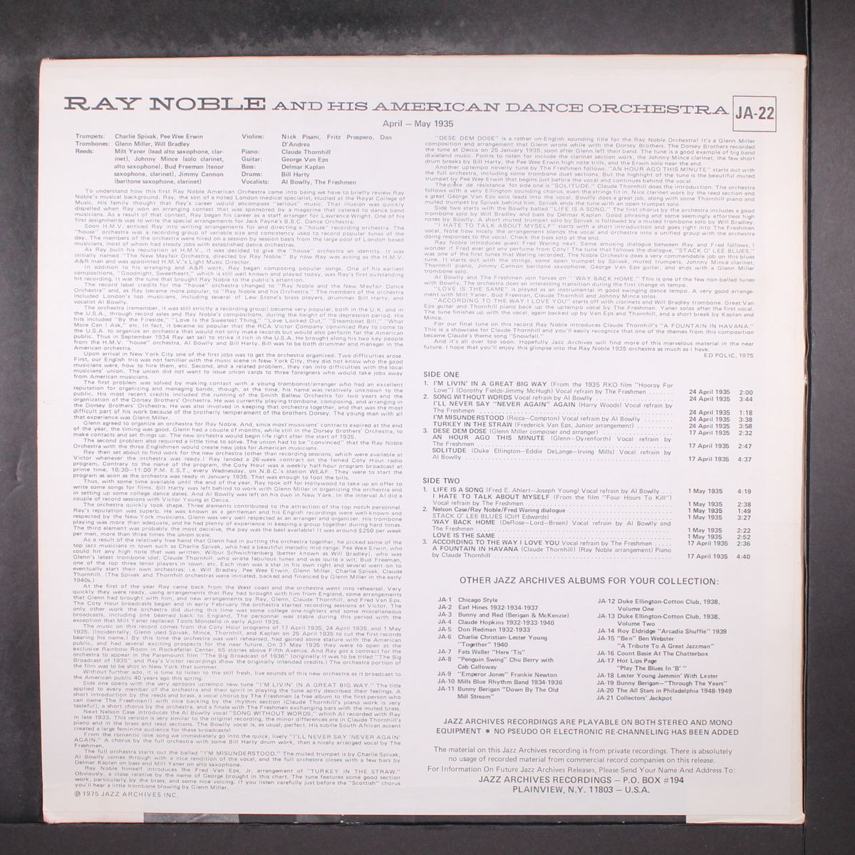 ray noble broadcasting with his american dance band - "live" 1935 by RAY NOBLE