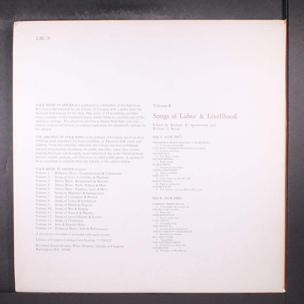 songs of labor & livelihood by VARIOUS