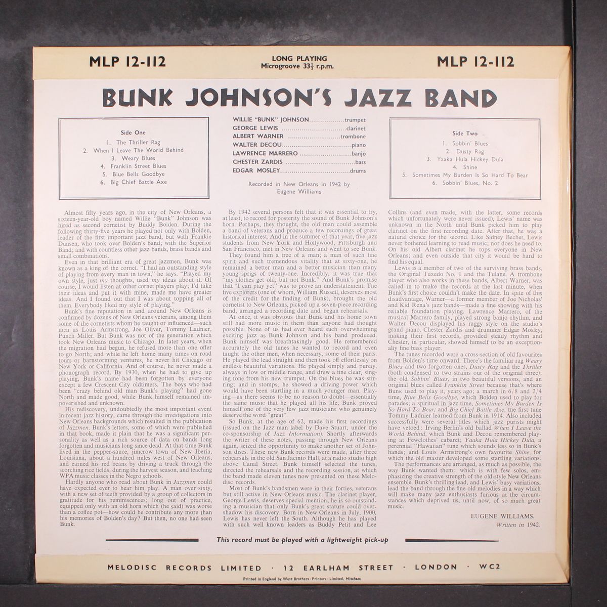 bunk johnson's jazz band by BUNK JOHNSON