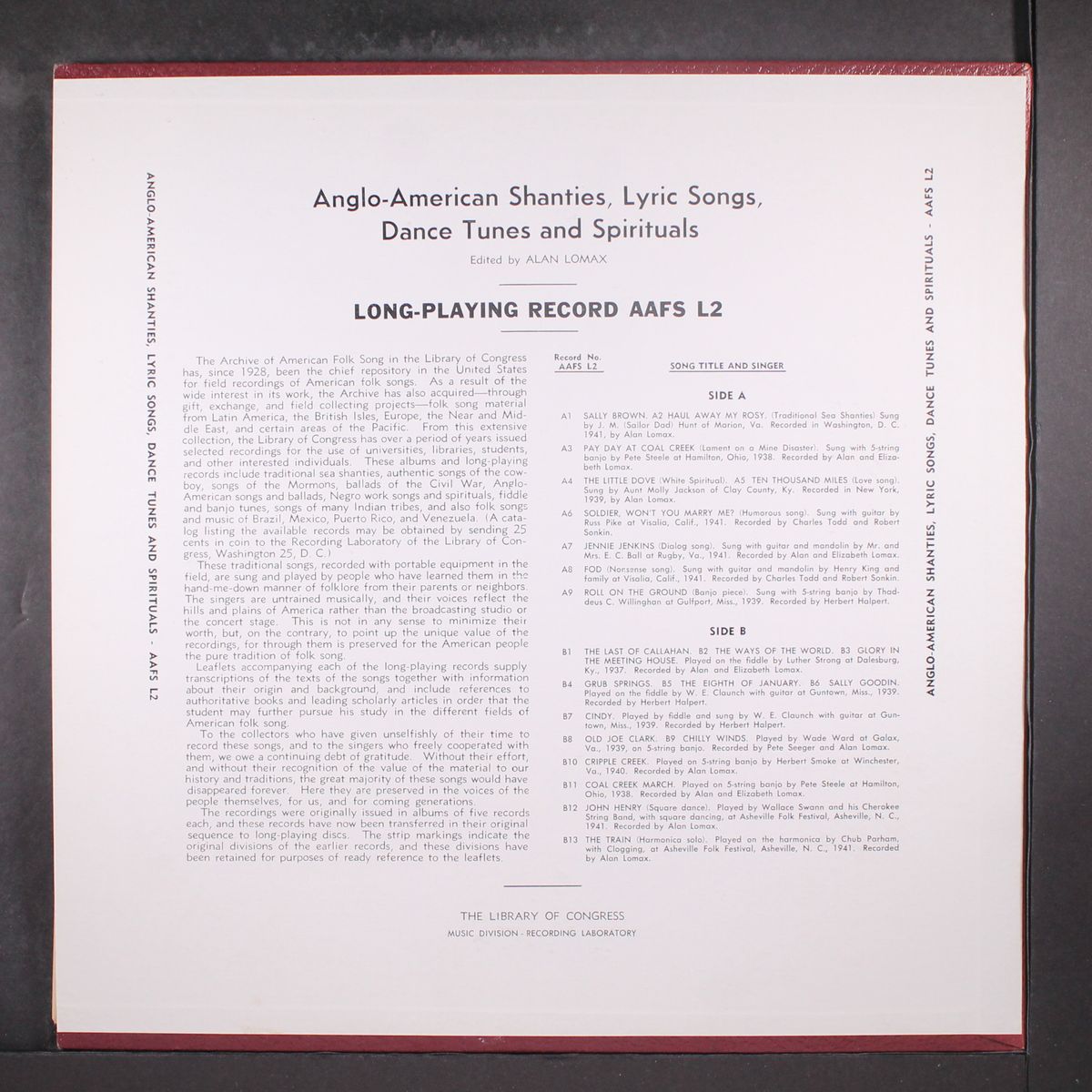 anglo-american shanties, lyric songs, dance tunes and spirituals by VARIOUS