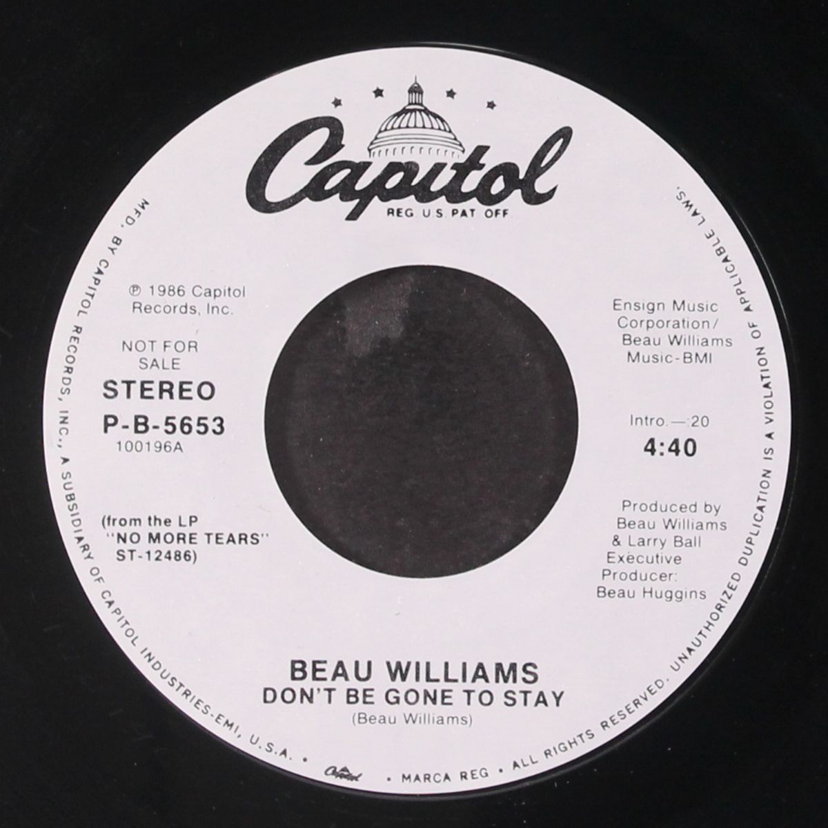 don't be gone to stay by BEAU WILLIAMS