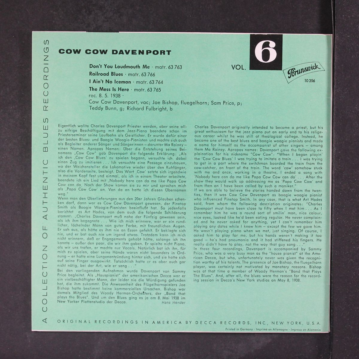 this is the blues, vol. 6 by COW COW DAVENPORT
