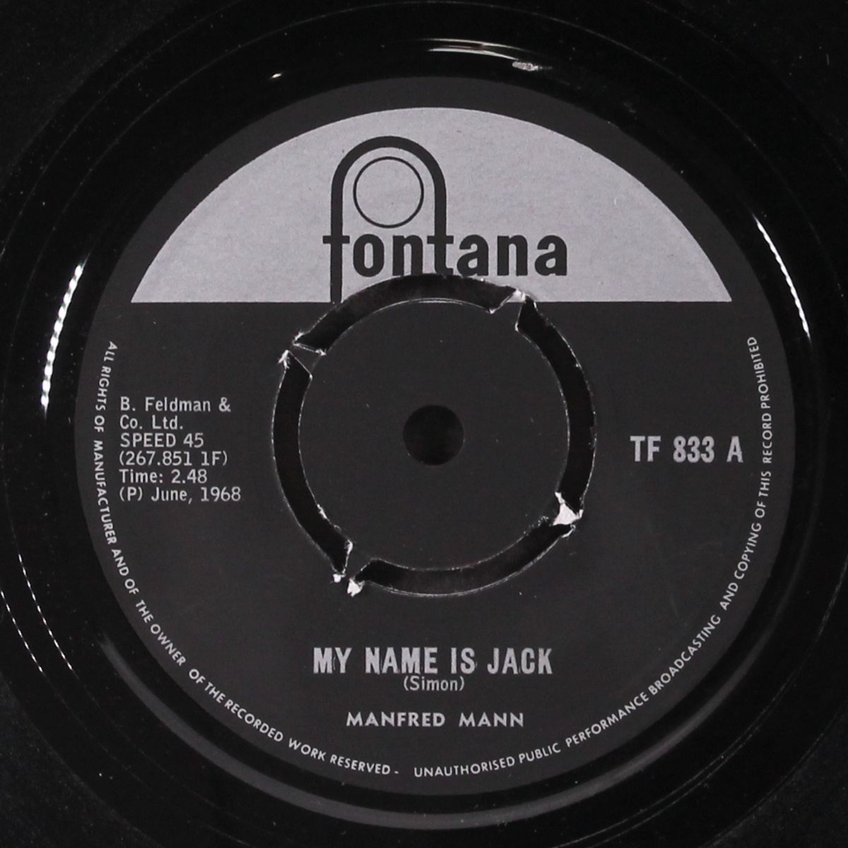 my name is jack / there is a man by MANFRED MANN