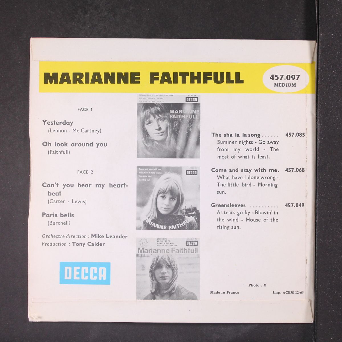 yesterday by MARIANNE FAITHFULL