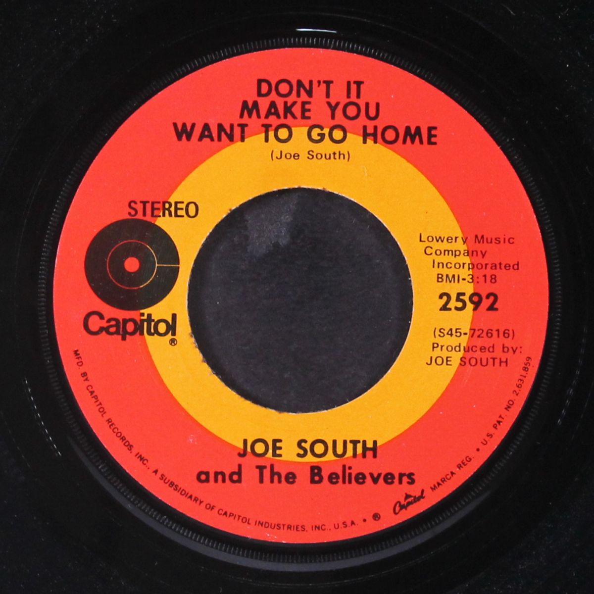 don't it make you want to go home / hearts desire by JOE SOUTH