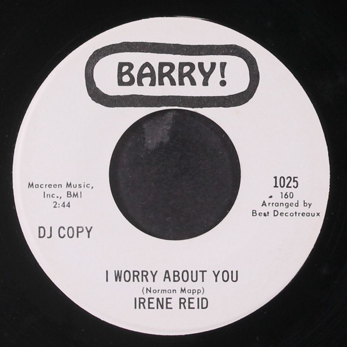i worry about you / one for my baby by IRENE REID