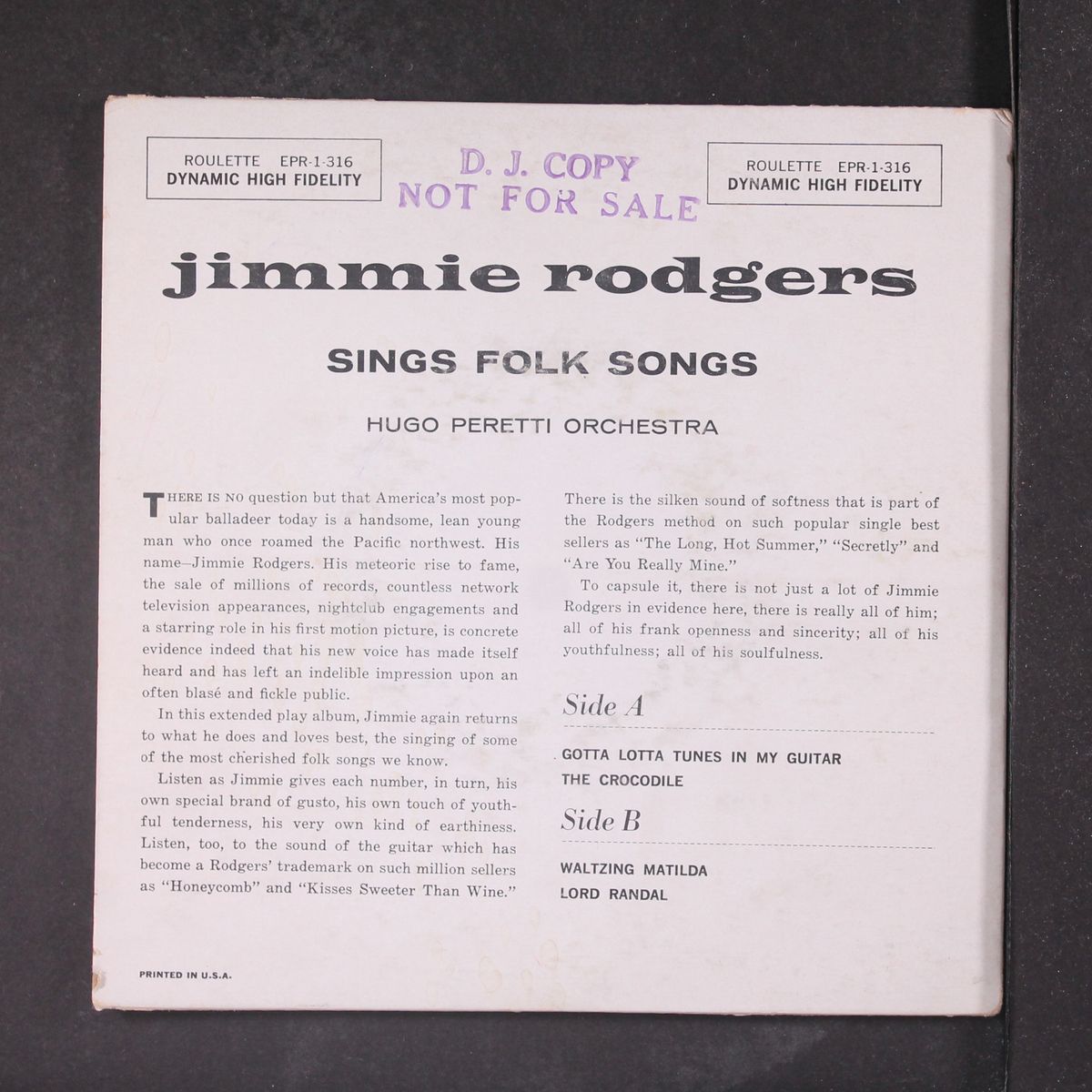 sings folk songs, part 2 by JIMMIE RODGERS