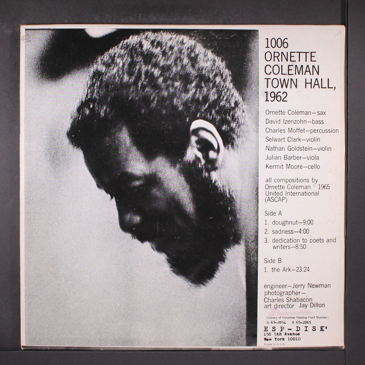 town hall, 1962 by ORNETTE COLEMAN