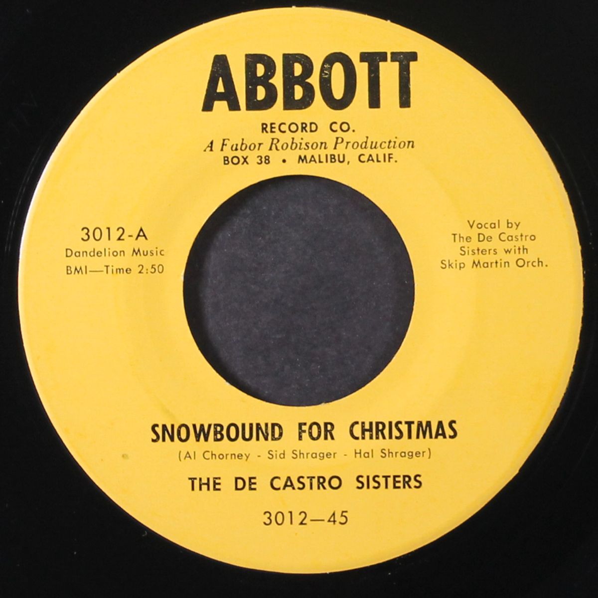 snowbound for christmas / christmas is a-comin' by DE CASTRO SISTERS