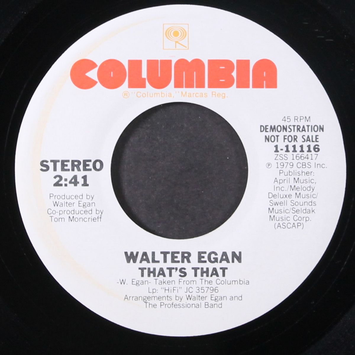 that's that / same by WALTER EGAN