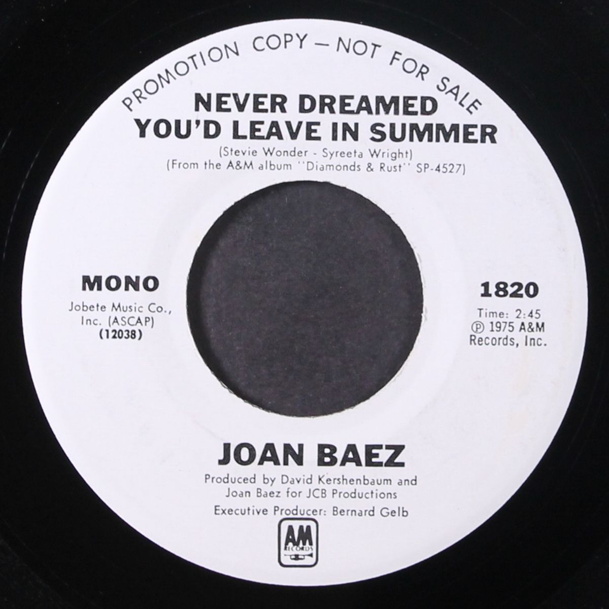 never dreamed you'd leave in summer by JOAN BAEZ
