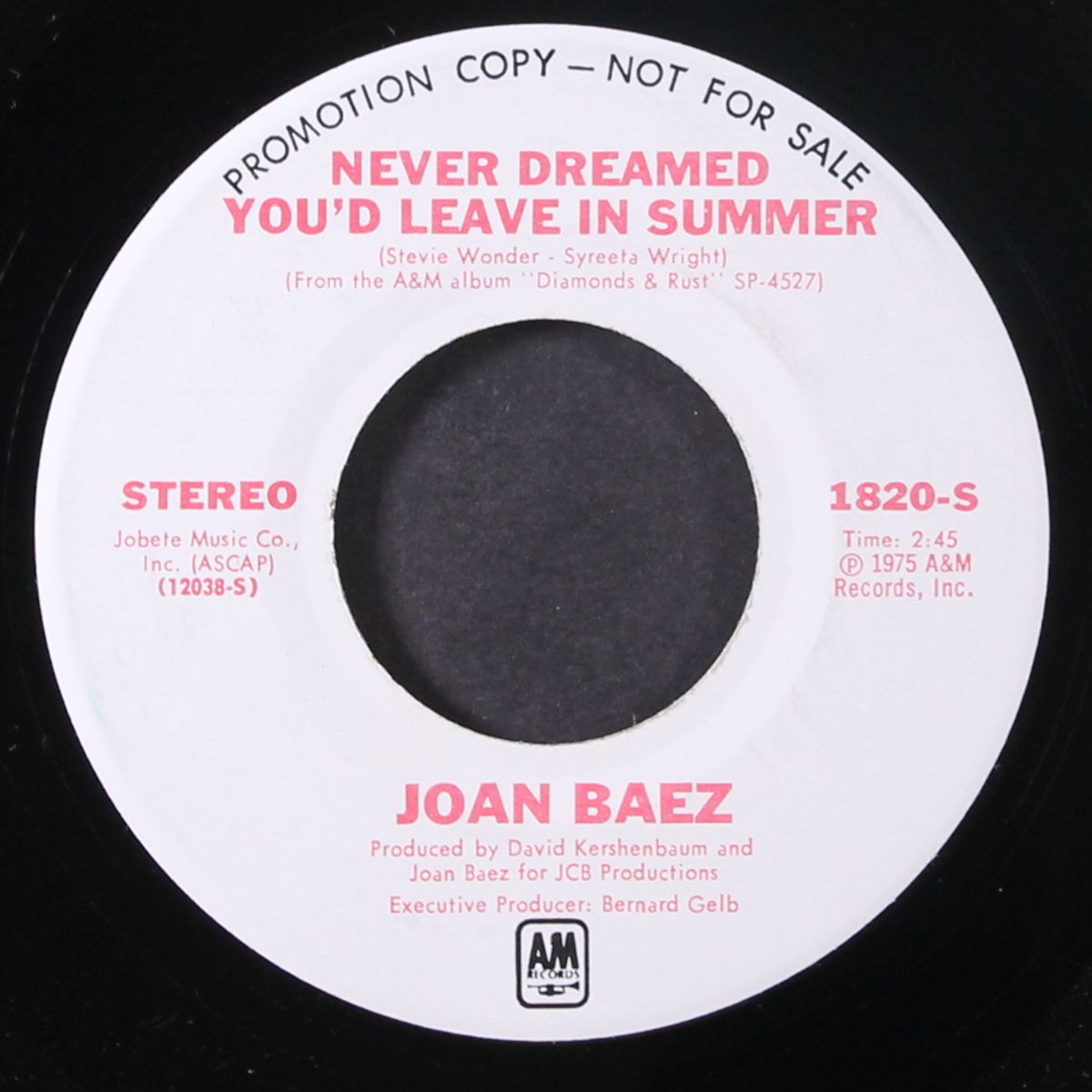 never dreamed you'd leave in summer by JOAN BAEZ