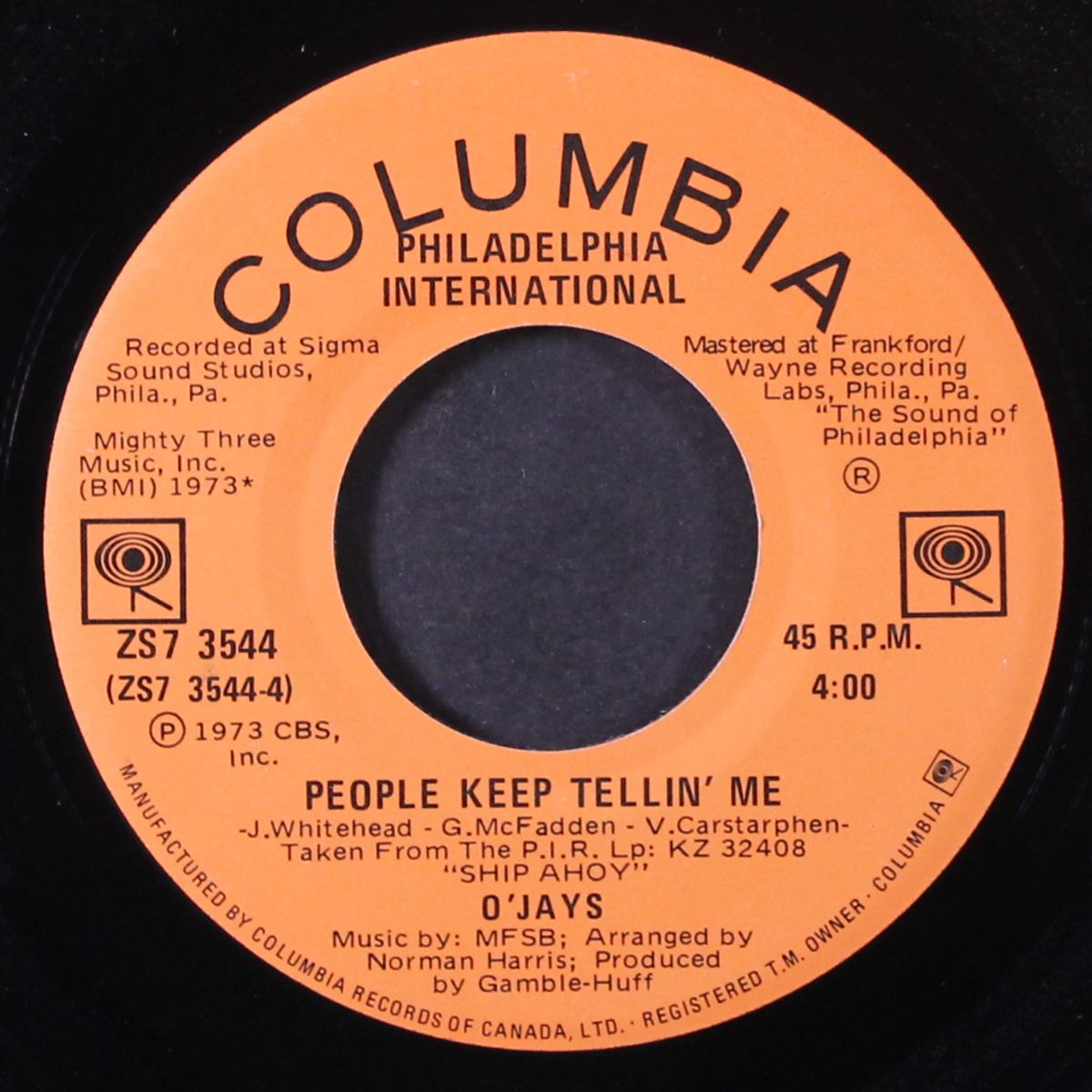for the love of money / people keep tellin' me by O'JAYS