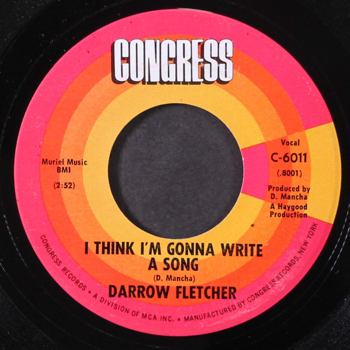 sitting there that night / i think i'm gonna write a song by DARROW FLETCHER