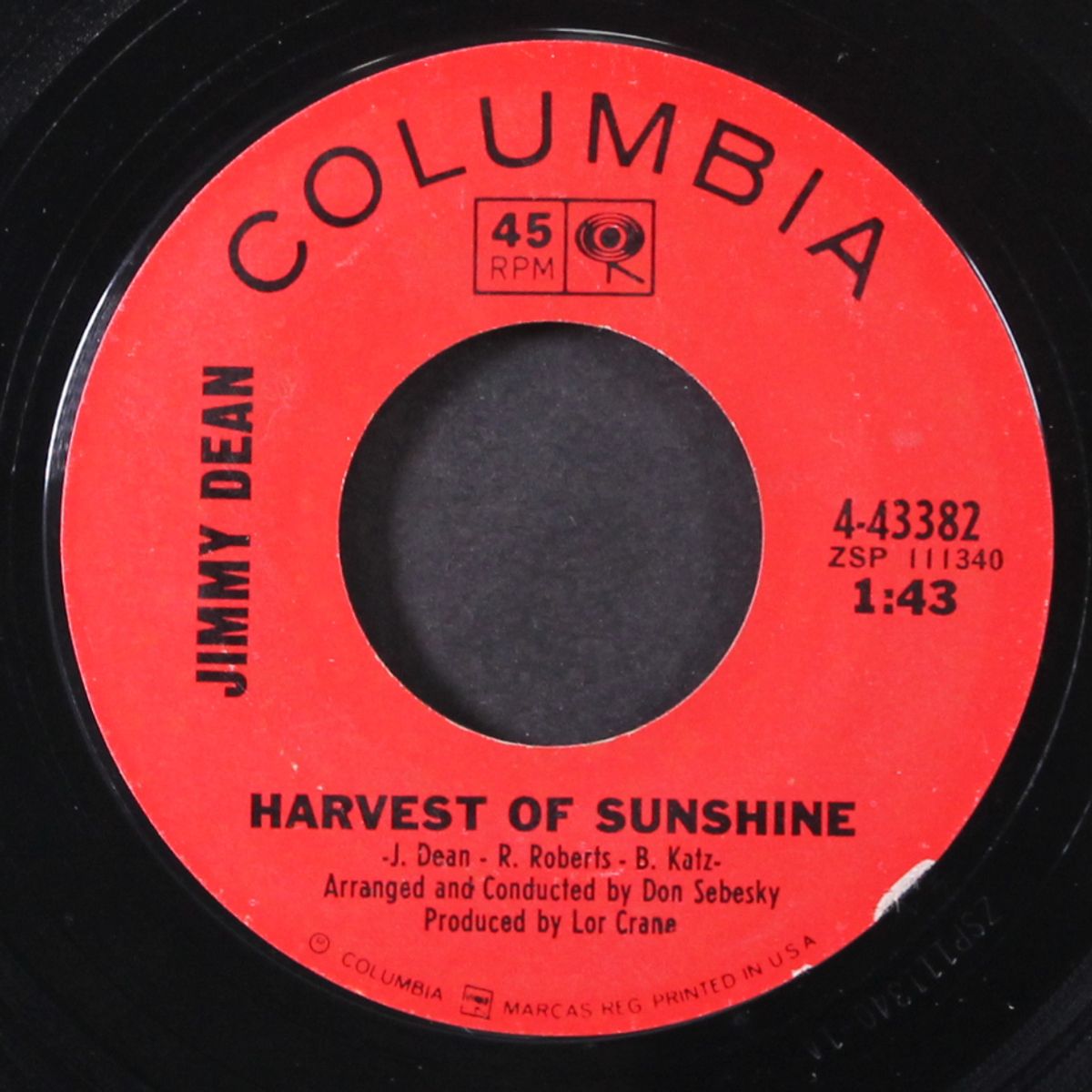 harvest of sunshine by JIMMY DEAN