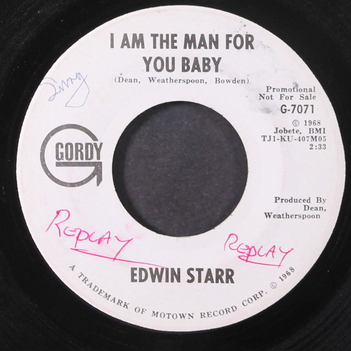 i am the man for you baby / same by EDWIN STARR