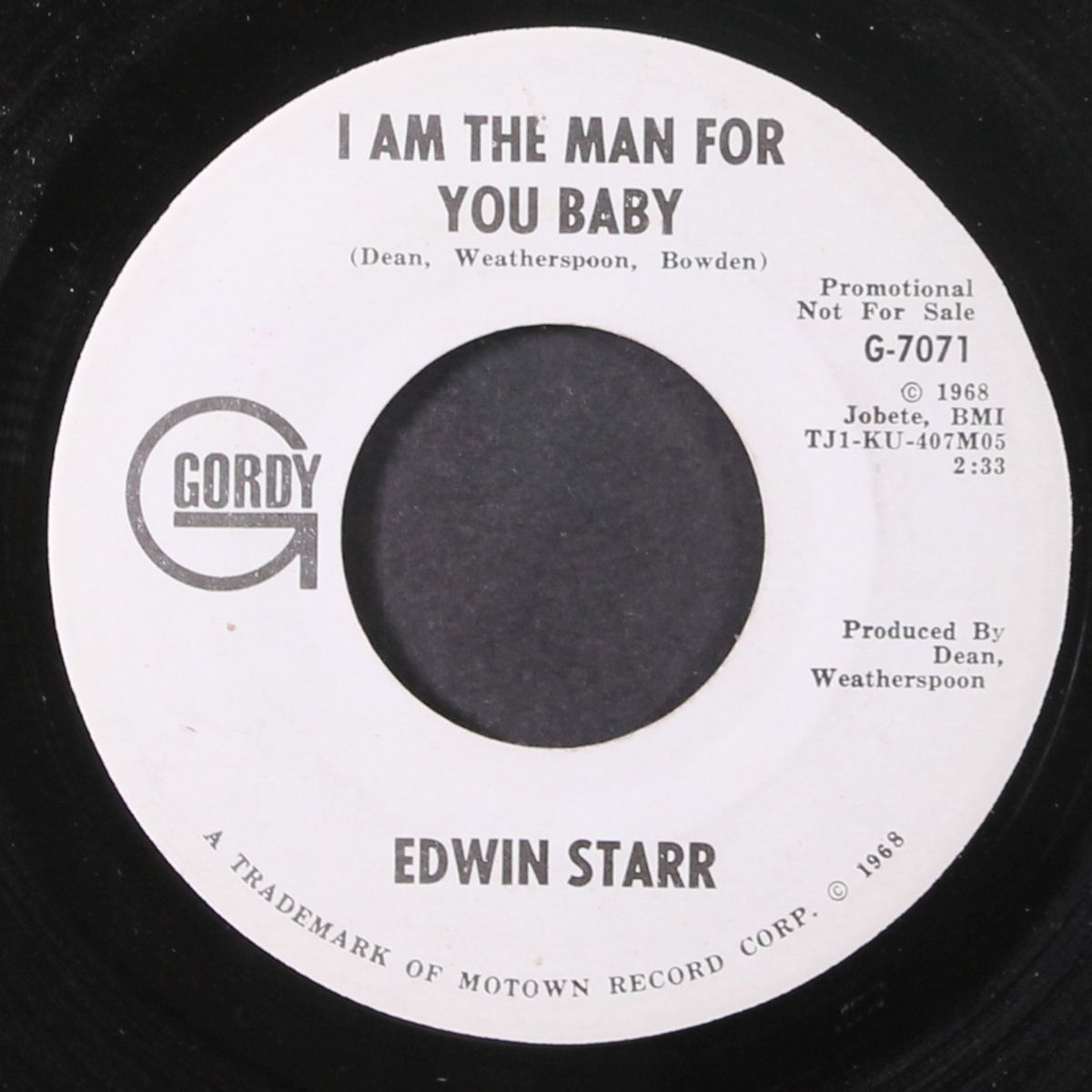 i am the man for you baby / same by EDWIN STARR