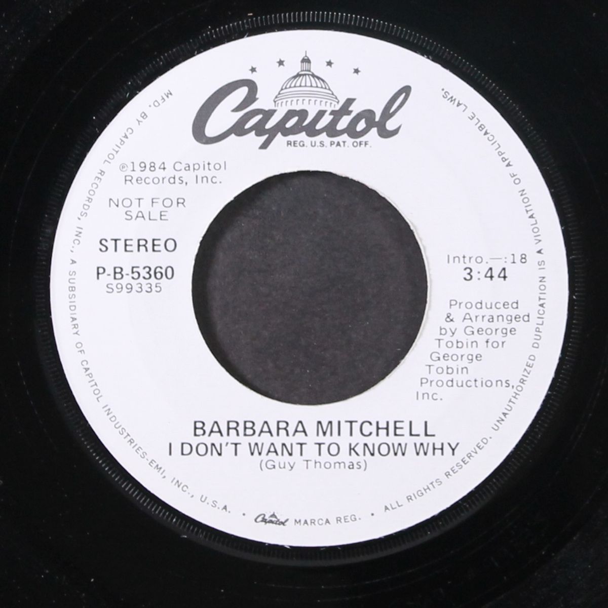i don't want to know why / same by BARBARA MITCHELL