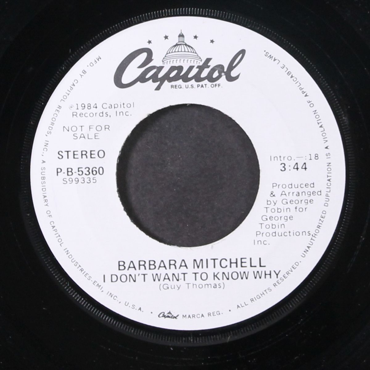 i don't want to know why / same by BARBARA MITCHELL