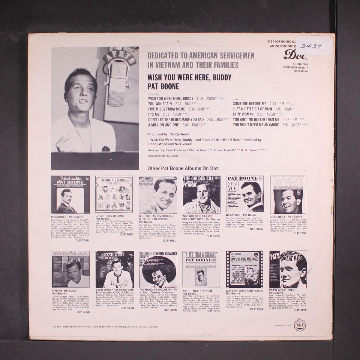 wish you were here, buddy by PAT BOONE