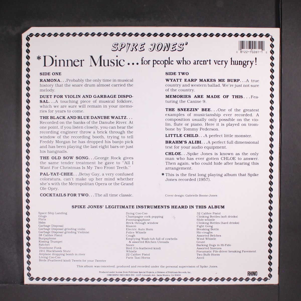 dinner music for people who aren't very hungry by SPIKE JONES