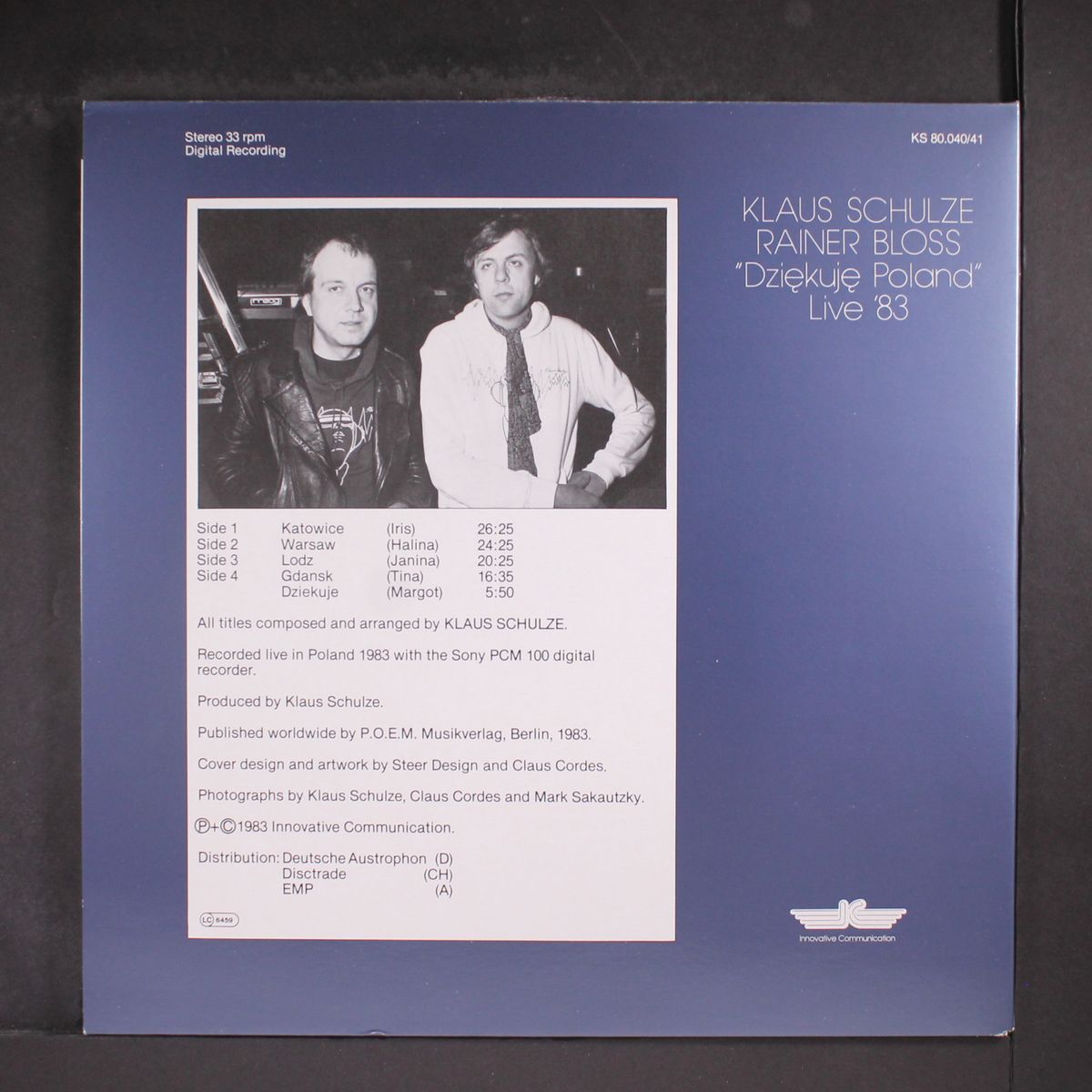 dziekuje poland live '83 by KLAUS SCHULZE & RAINER BLOSS
