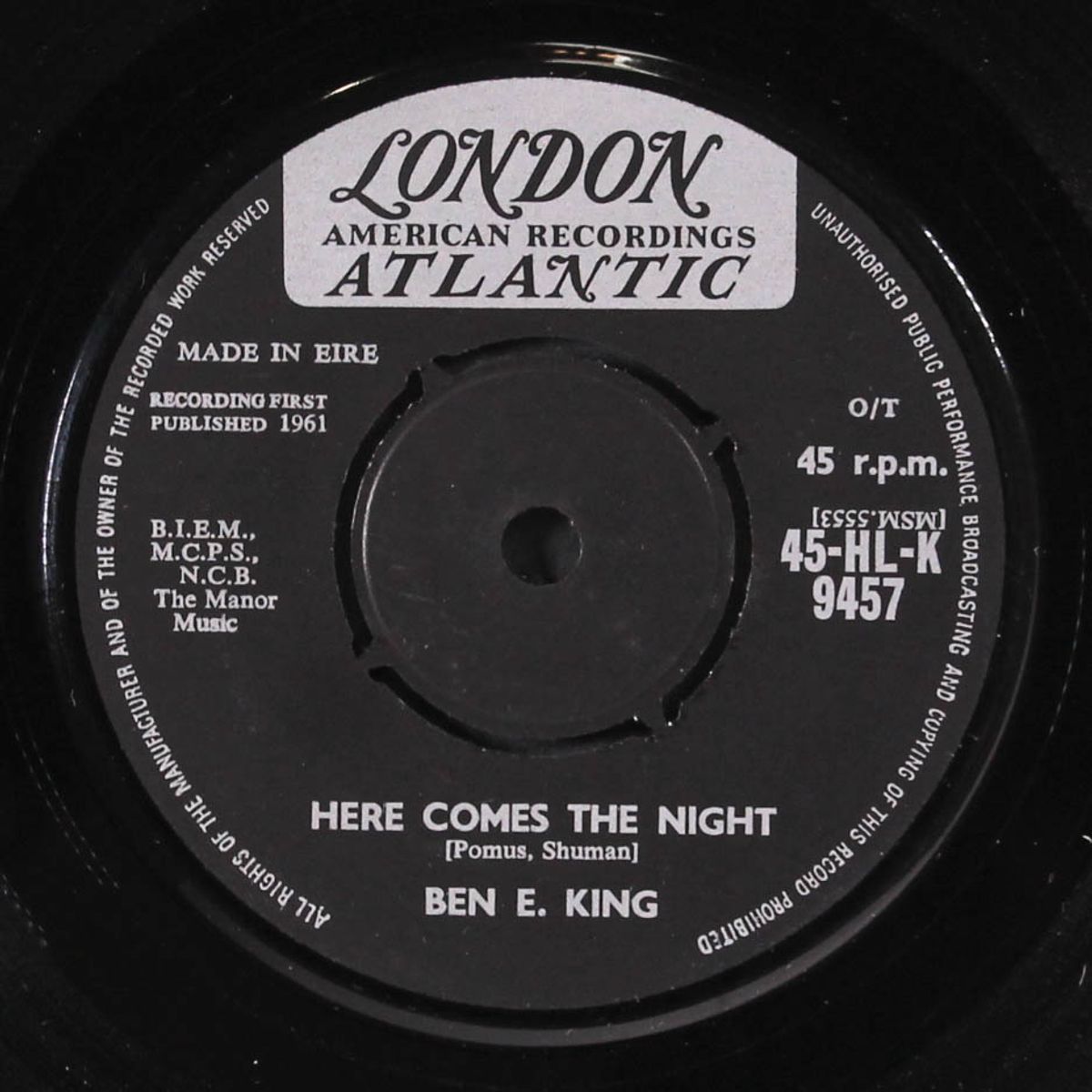 here comes the night / young boy blues by BEN E. KING