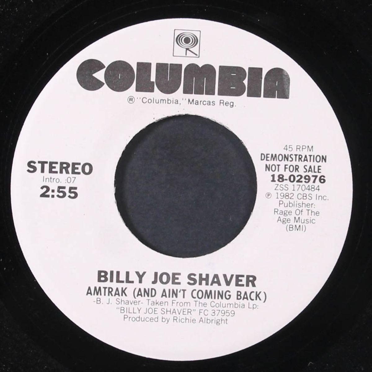 amtrak (and ain't coming back) / same by BILLY JOE SHAVER