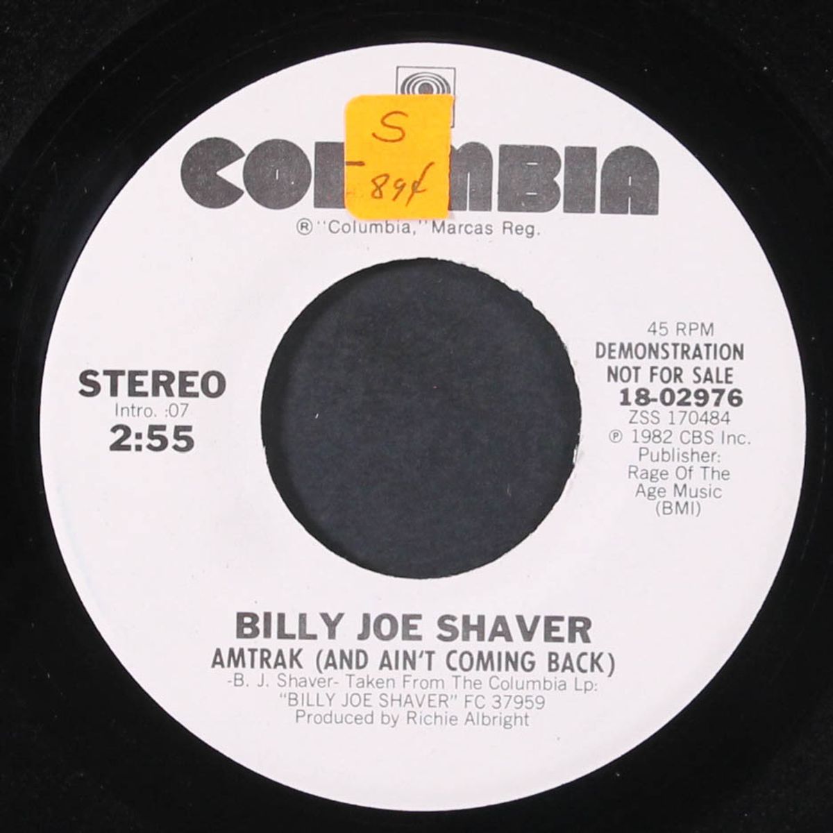 amtrak (and ain't coming back) / same by BILLY JOE SHAVER