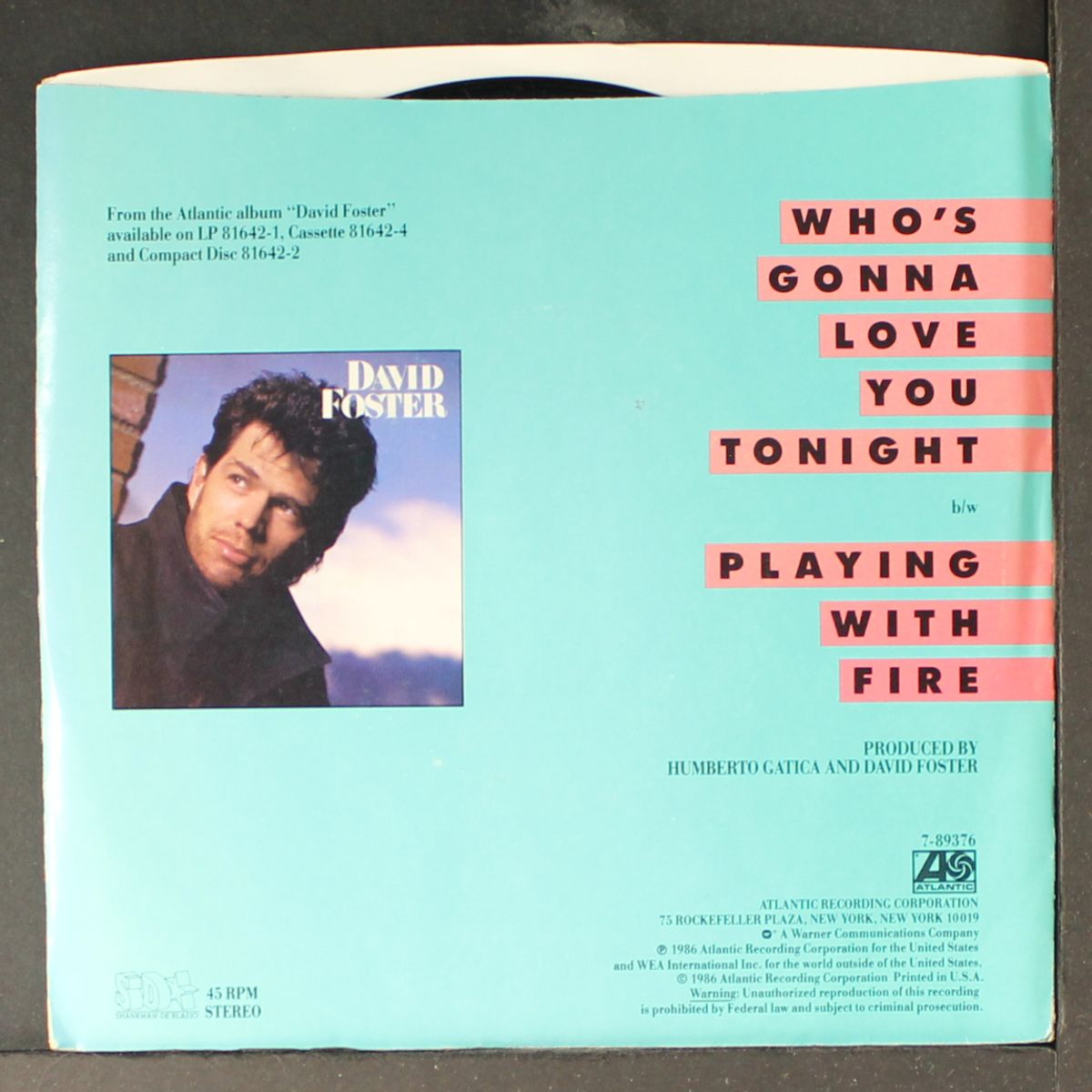 who's gonna love you tonight / same by DAVID FOSTER