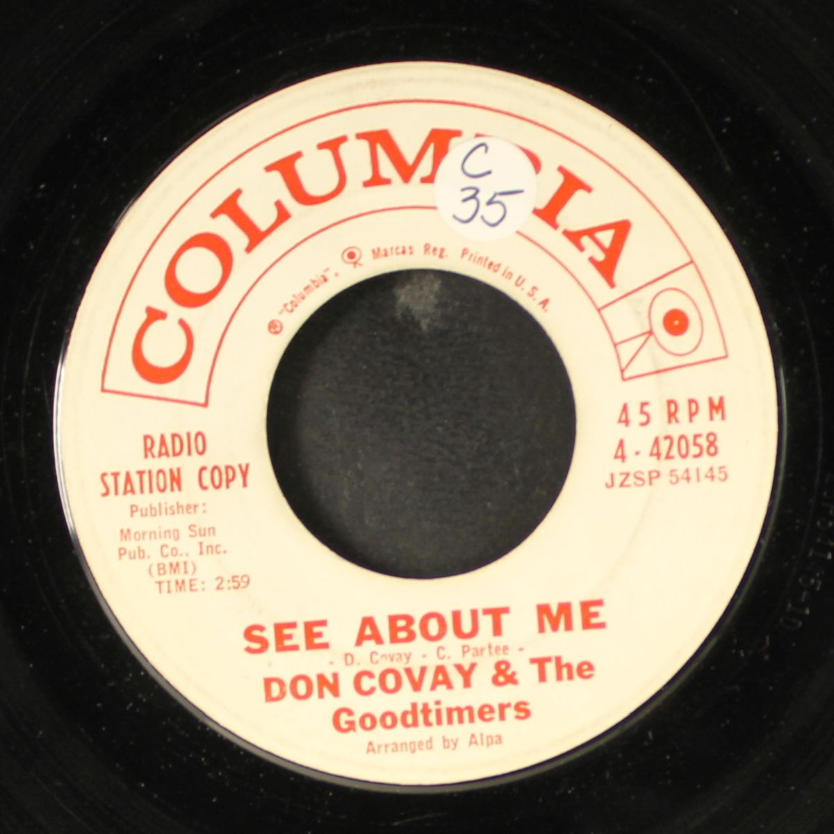 see about me / hand jive workout by DON COVAY & GOODTIMERS