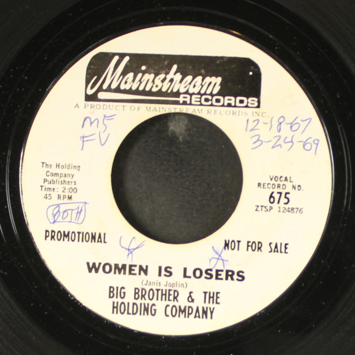 women is losers / light is faster than sound by BIG BROTHER & THE HOLDING COMPANY