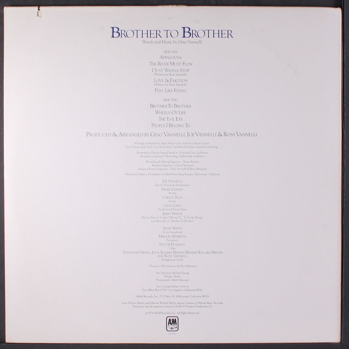 brother to brother by GINO VANNELLI