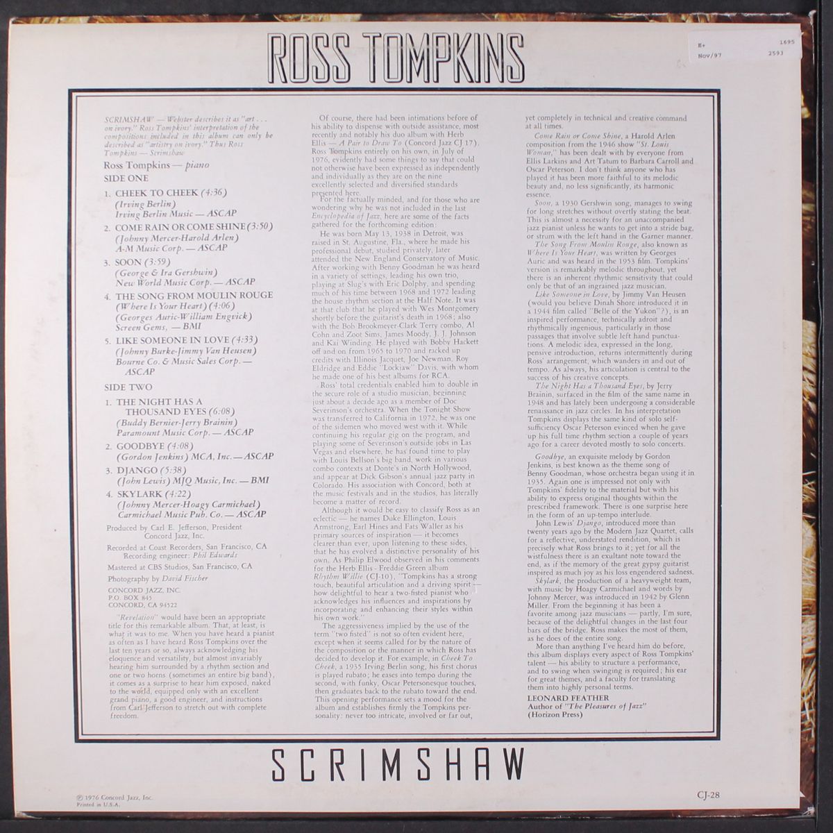 scrimshaw by ROSS TOMPKINS