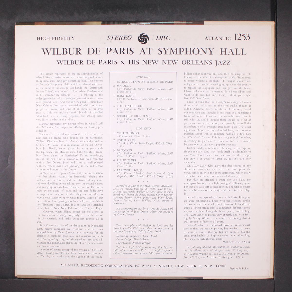 at symphony hall by WILBUR DE PARIS
