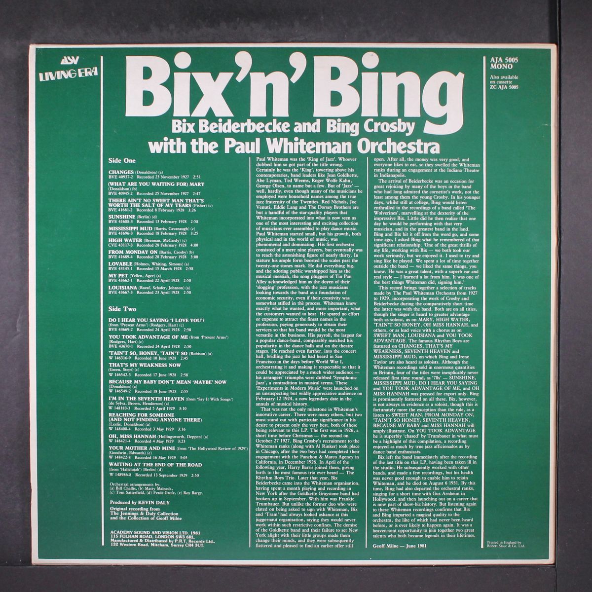 bix 'n' bing by BIX BEIDERBECKE / BING CROSBY