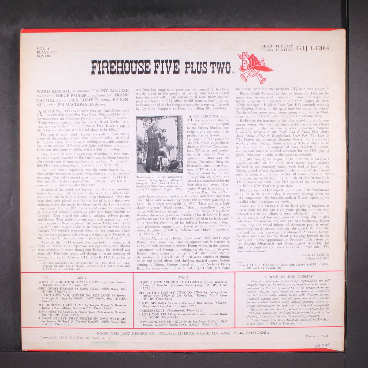 plays for lovers by FIREHOUSE FIVE PLUS TWO