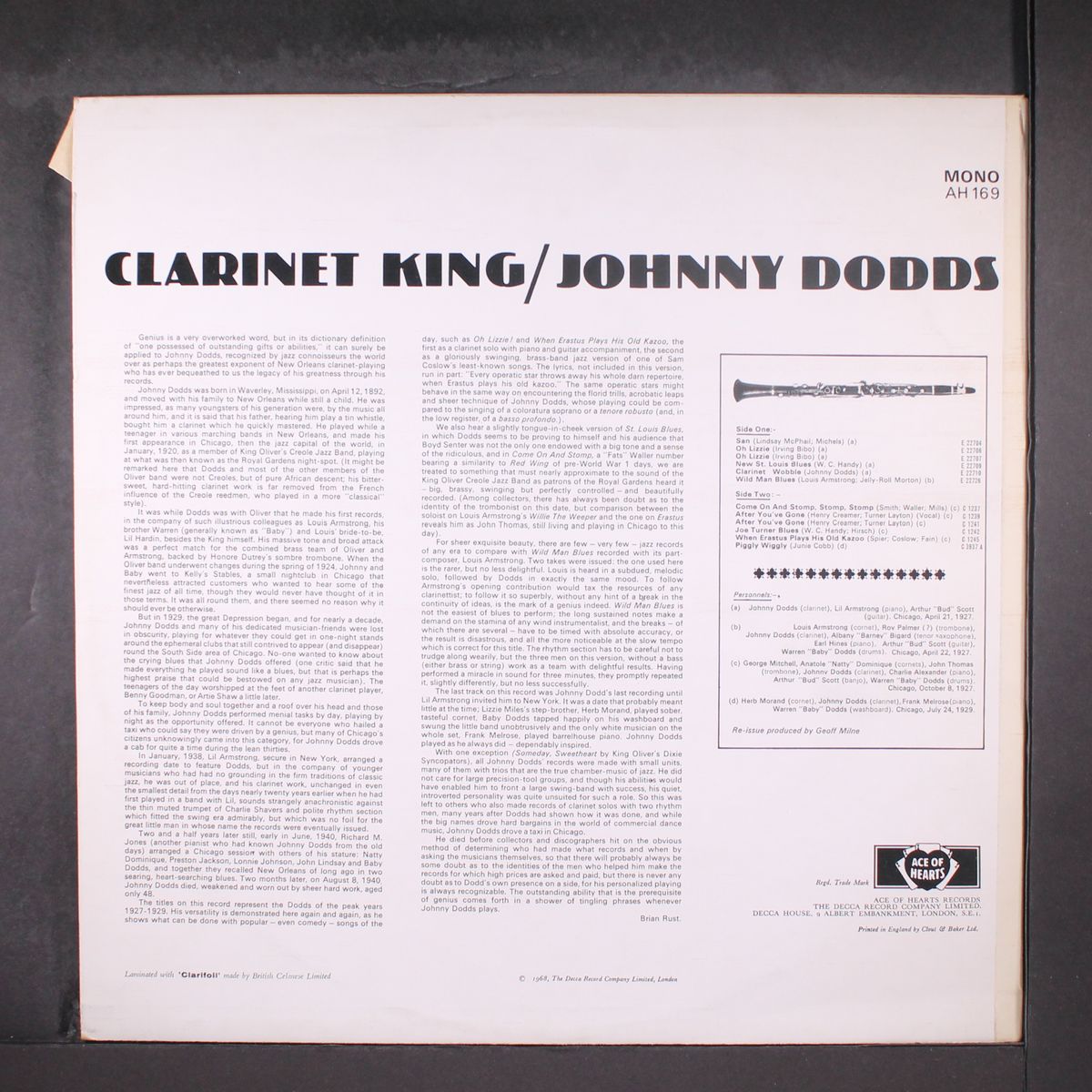 clarinet king by JOHNNY DODDS