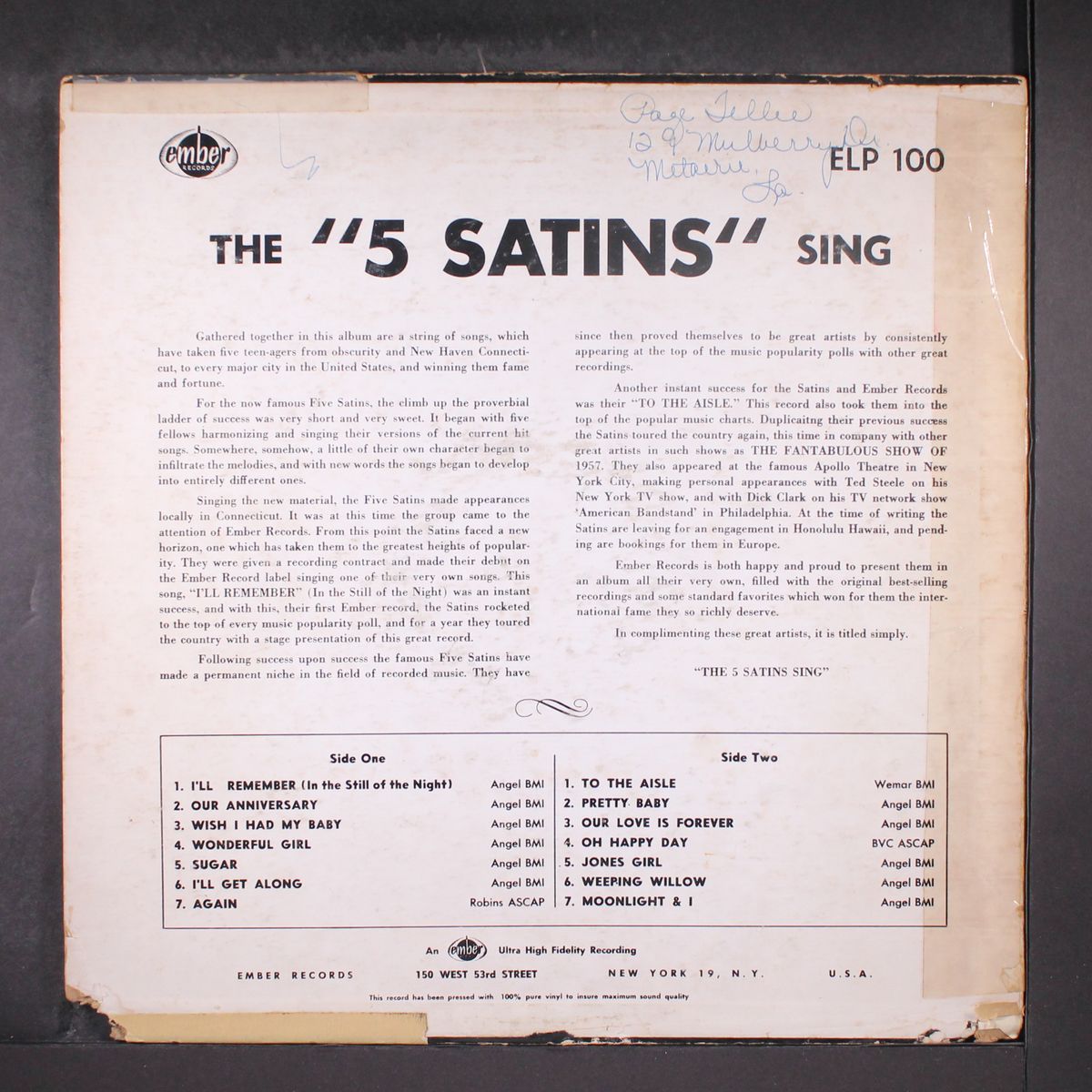 the five satins sing by FIVE SATINS