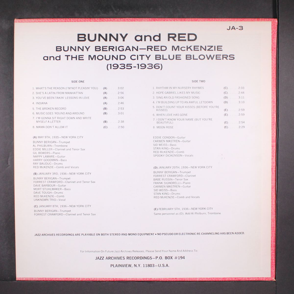 bunny & red by BUNNY BERIGAN & RED MCKENZIE