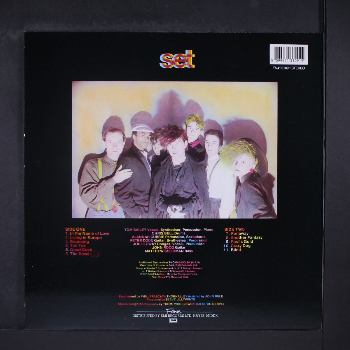 set by THOMPSON TWINS