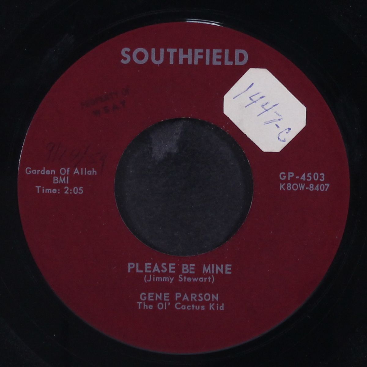 wreck of the ol' number nine / please be mine by GENE PARSON
