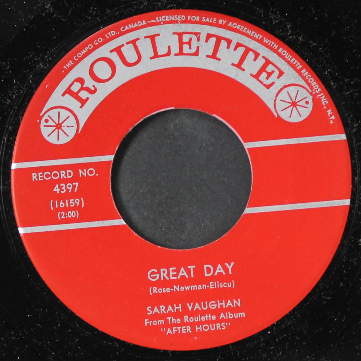 great day / if love is good to me by SARAH VAUGHAN