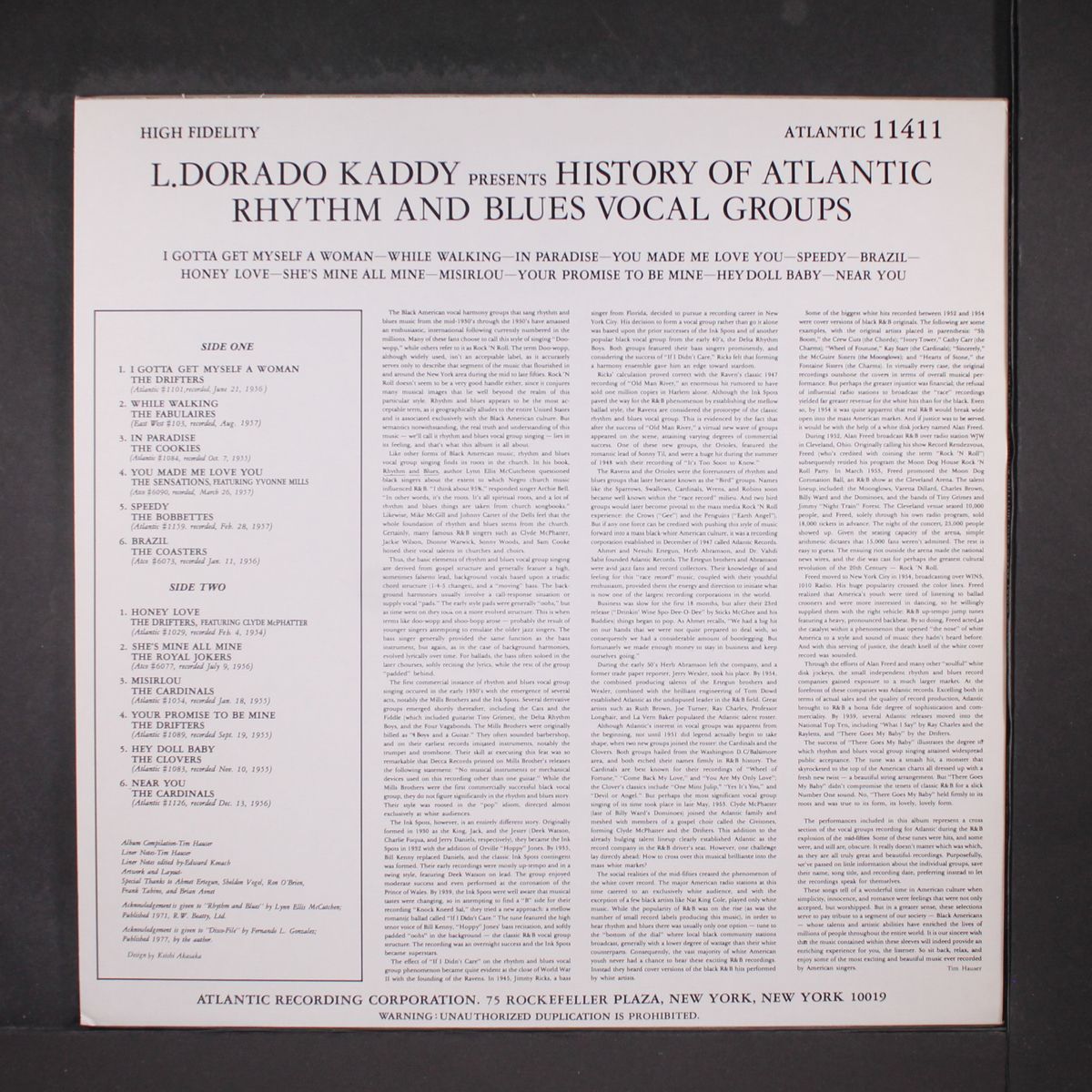 l. dorado kaddy presents history of atlantic r&b vocal groups by VARIOUS