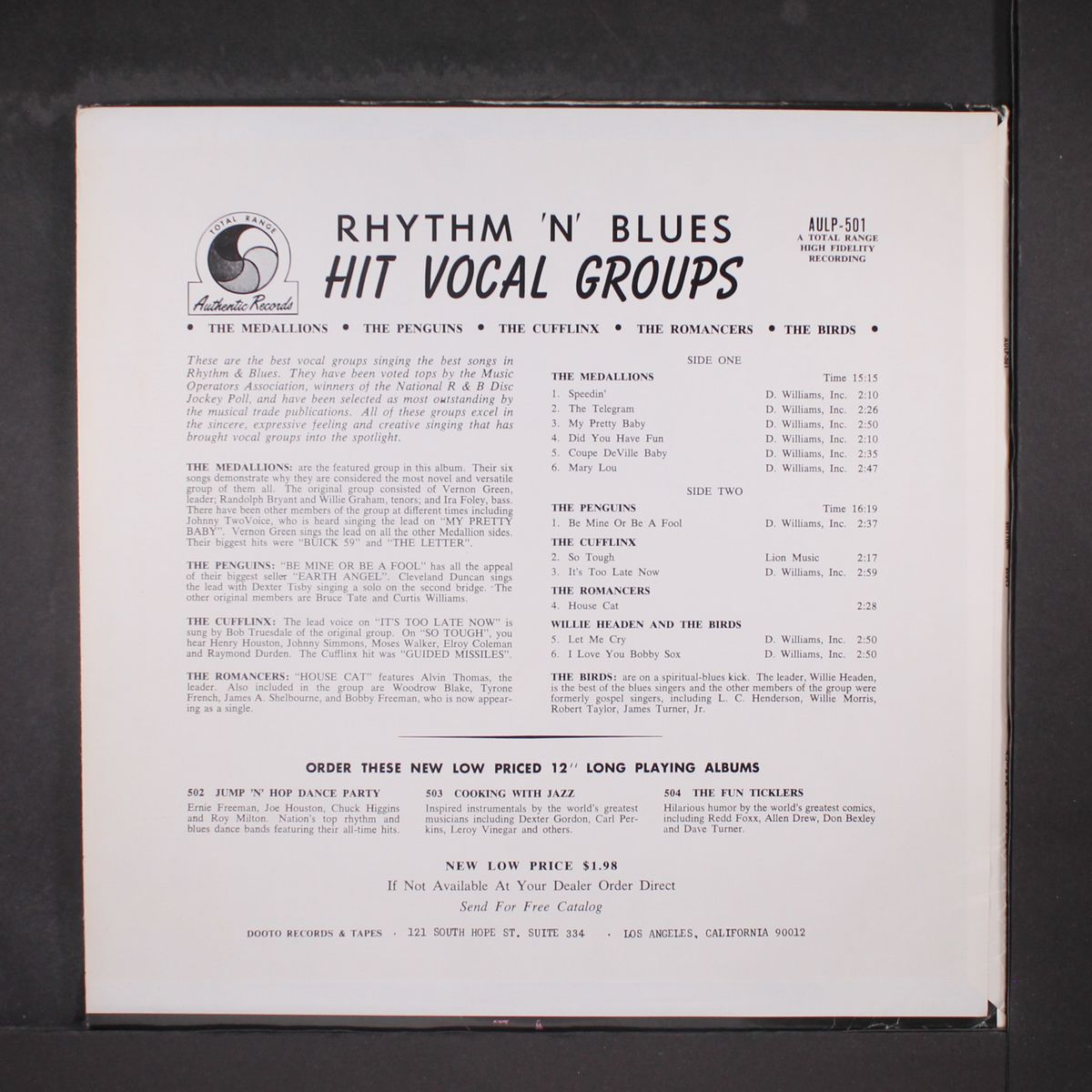 rhythm and blues hit vocal groups by VARIOUS