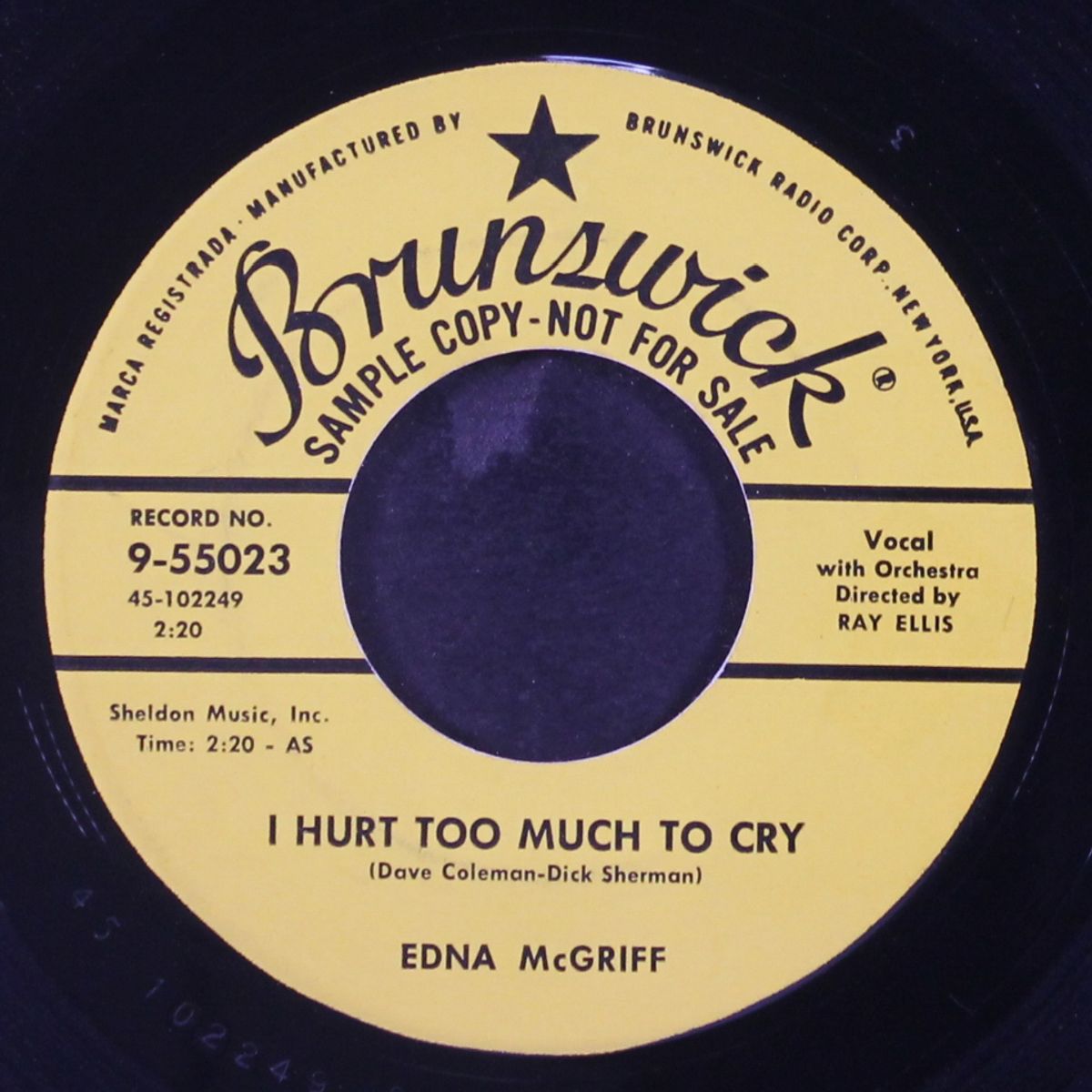i hurt too much to cry by EDNA MCGRIFF