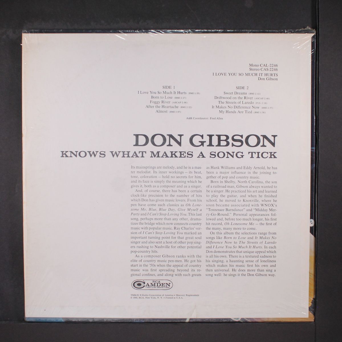 i love you so much it hurts by DON GIBSON