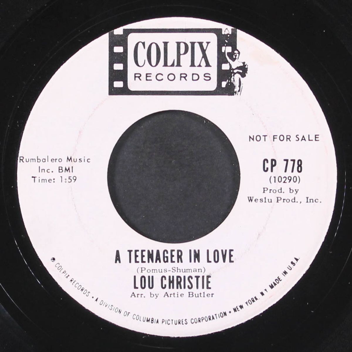 a teenager in love / back track by LOU CHRISTIE