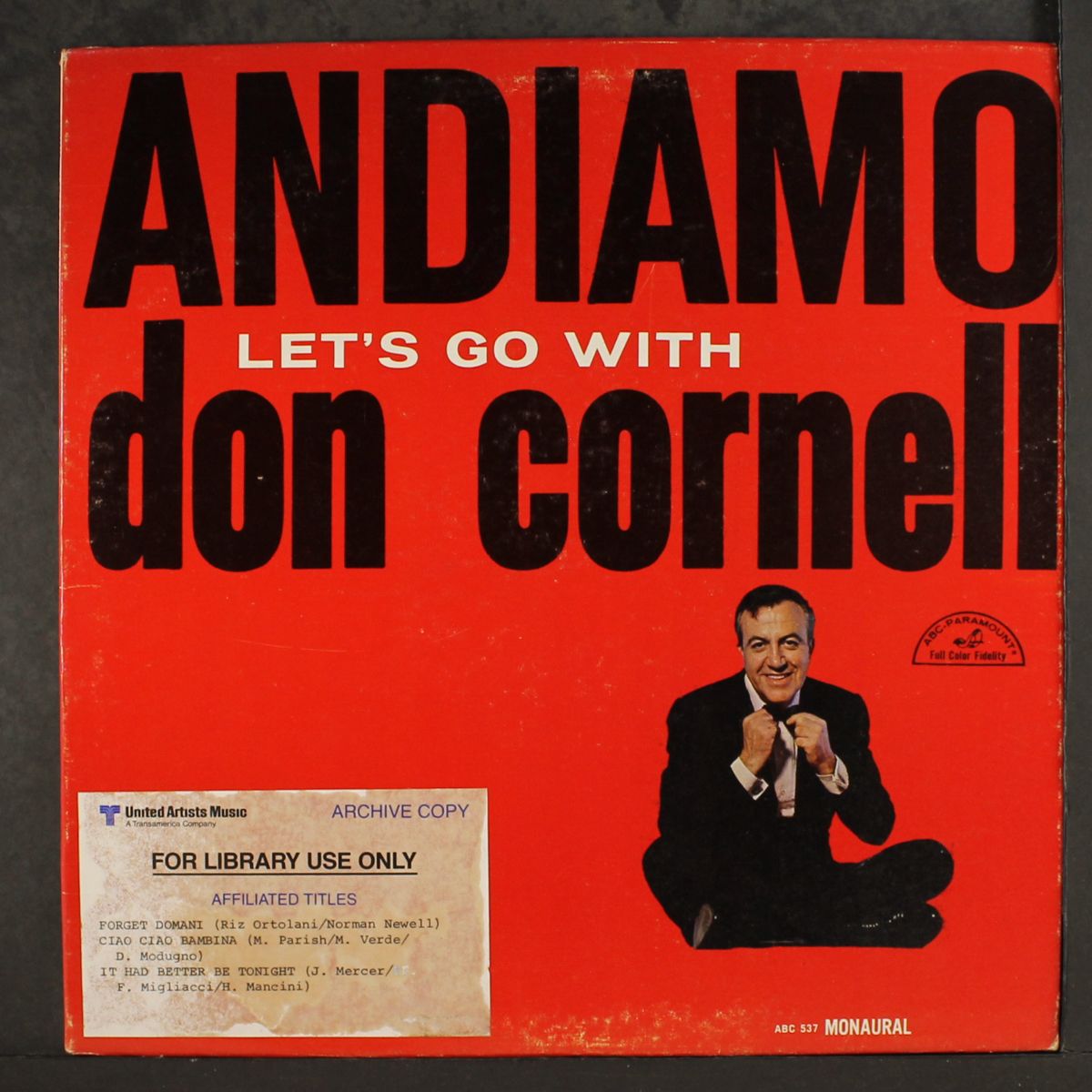 andiamo, let's go with by DON CORNELL