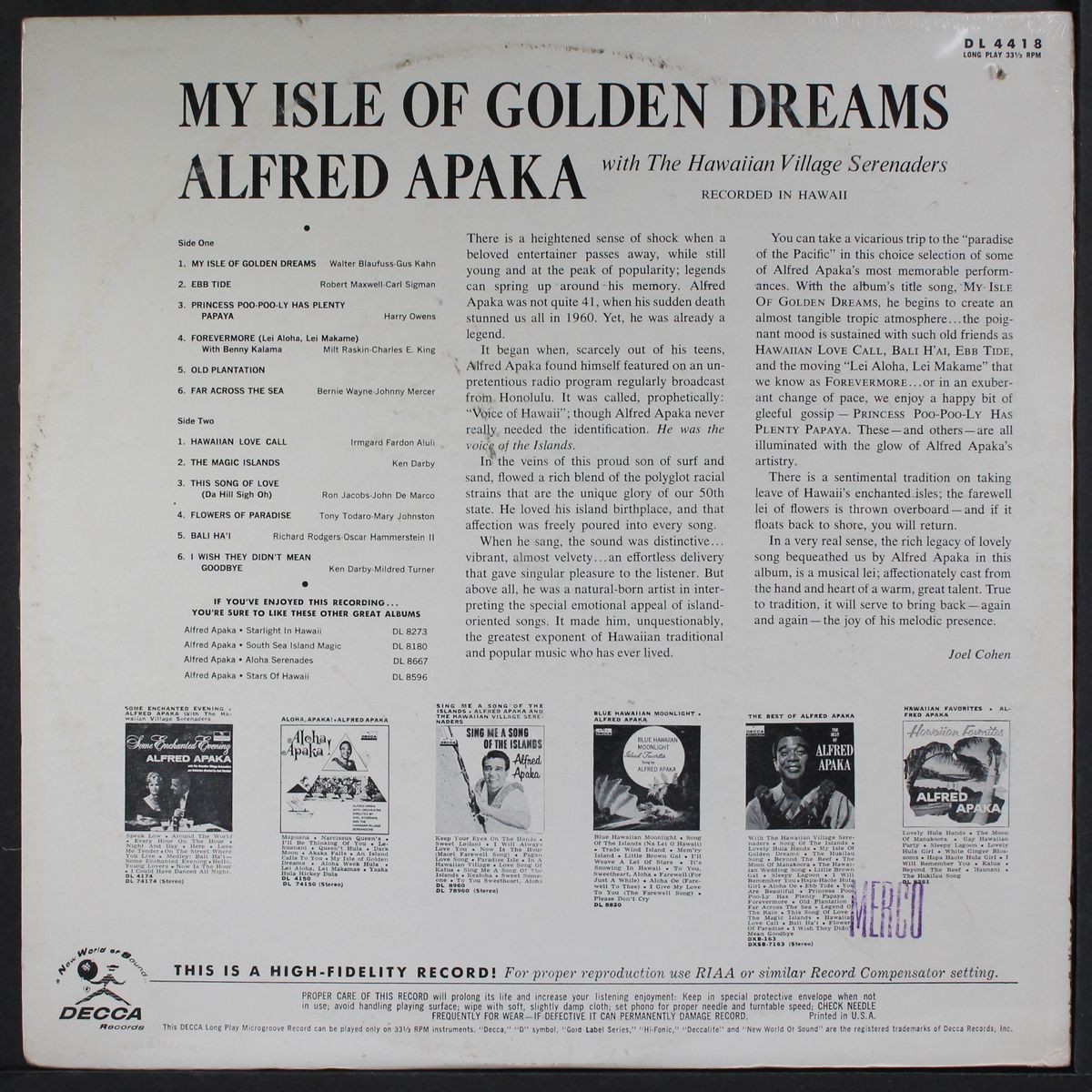 my isle of golden dreams by ALFRED APAKA